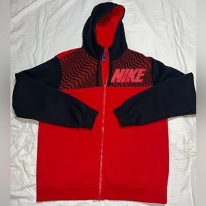 Men’s Nike red and black zip up hoodie